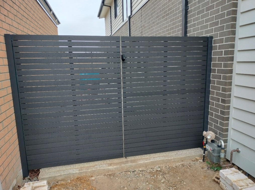 Greystone Ekodeck cladding driveway gates